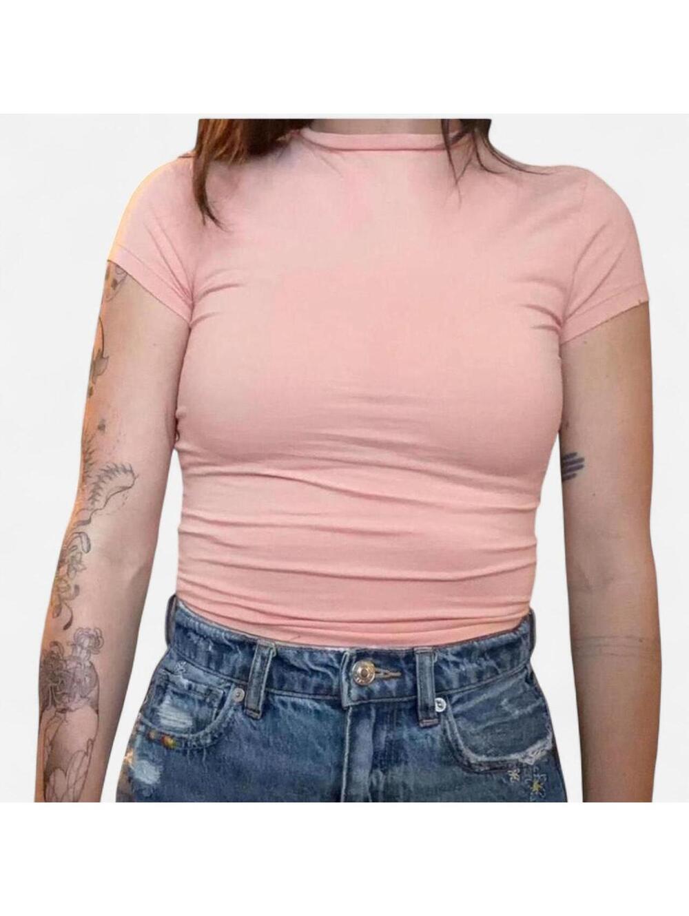 Wild Fable Women's Pink Crop-top